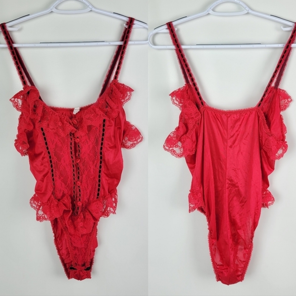 Pandora Lingerie By Chic Vintage Lace Bodysuit Sz Medium